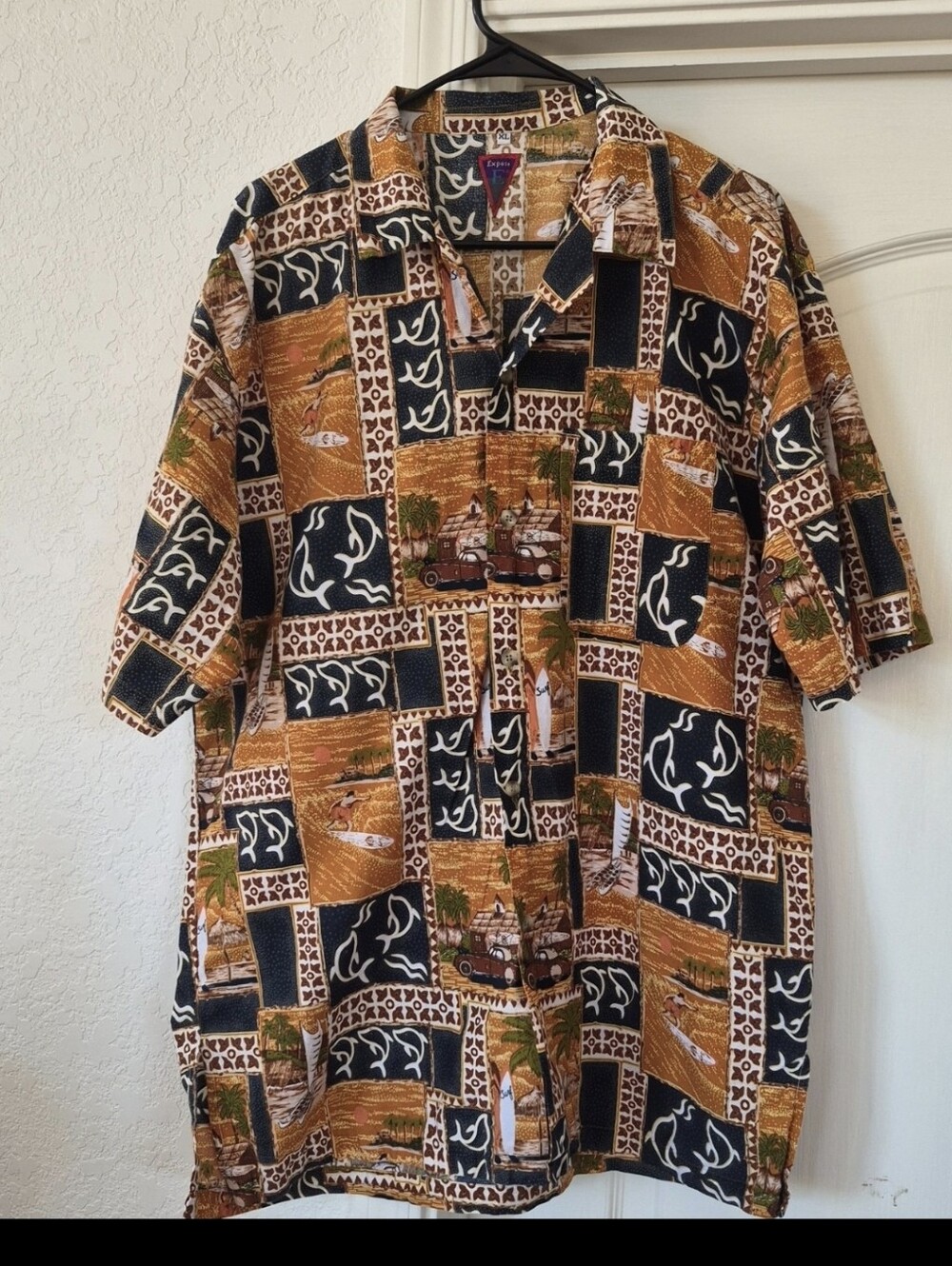Expose 90s, Vtg. Hawaiian, Aloha 100% Cotton Button Up Shirt